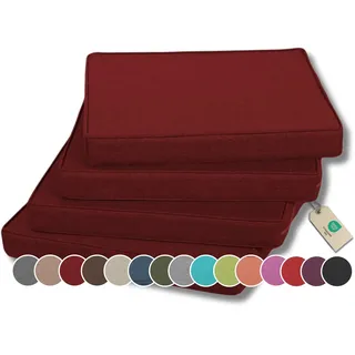 Gutekissen® Stuhlkissen Polsterauflage Auflage für Stühle/Bänke für Haus und Garten Sitzauflage Gartenkissen Sitzkissen viele Farben FK5 (50x50, Bordeauxrot, 4)