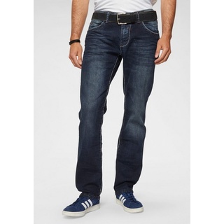 CAMP DAVID Straight-Jeans NI:CO:R611 mit markanten Steppnähten blau