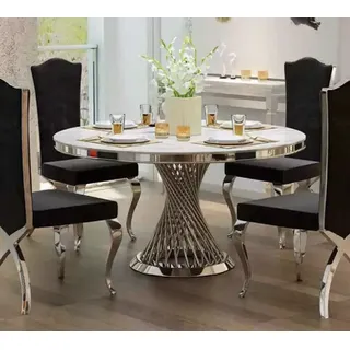 Xlmoebel Esstisch Goldener Tisch aus Edelstahl für elegantes Ambiente (1-St., 1x nur Esstisch ohne Stühle), Hergestellt in Europa goldfarben