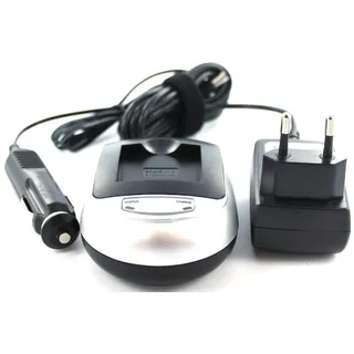 AGI Ladegerät kompatibel mit Panasonic CGA-S106C (Kamera Akku Ladegerät), Kamera Stromversorgung, Schwarz, Silber