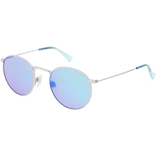 Maui Jim MJ0667S Herren-Sonnenbrille Vollrand Rund Metall-Gestell, silber