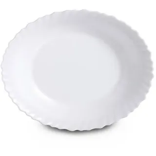ANILAR Speiseteller 6 Pastateller Pasta-Bowl 23cm weiß rund Opalglas Nudeln Spaghetti Tief, (6 St) weiß