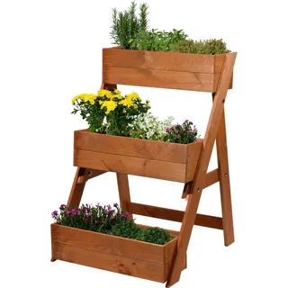 Dobar Pflanztreppe 60 x 70 x 90 cm Braun