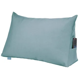 XDREAM Rückenkissen ergonomisches Keilkissen für Bett und Sofa, 1-tlg., als Kopfkissen oder Venenkissen verwendbar, mit praktischem Seitenfach blau
