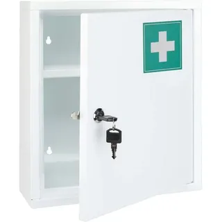 Bambelaa! Medizinschrank Hängend Groß Abschließbar Medikamentenschrank Arzneimittelschrank Arzneischrank Hausapotheke Schrank Organizer Apothekerschrank Medikamenten Aufbewahrung ca. 31,5 x 10 x 36 cm