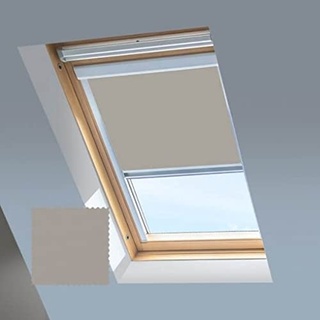 Skylight Jalousien für Velux Dachfenster – Verdunkelungsrollo – Hellgrau – Silberfarbener Aluminiumrahmen (MK04)