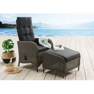 Destiny PALMA CASA Hochlehner + Fußhocker vintage grau