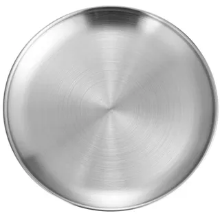 Tomotato Edelstahl Teller, 30cm Rund Metall Essteller Wiederverwendbar Dessertteller für Küche, Camping, Picknick, Spülmaschinenfest