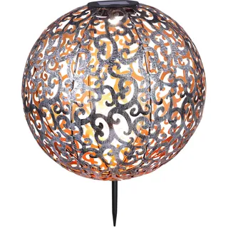 GLOBO Solarleuchte Metall DxH 28,5x40 cm 1er Set silber
