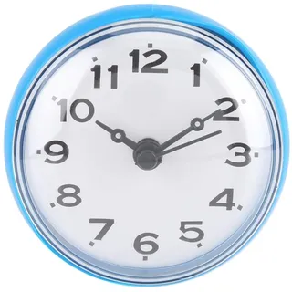 Joyzan Badezimmer Uhr, Duschuhr mit Saugnapf Mini Badezimmeruhr wasserdichte Badewannen Sauguhr Runde Wanduhr Spiegeluhr Dekoration Küchenuhr für Dusche Waschraum Küche Toiletten Wand Fenster