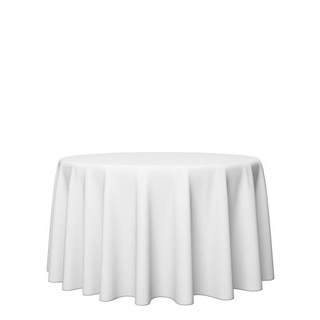 Gastro Uzal Damast runde Tischdecke 210 cm weiß