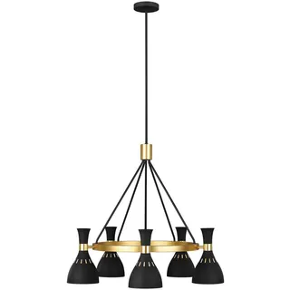 Elstead Lighting Kronleuchter Joan, Schwarz, Messing, Metall, 89.3 cm, RoHS, Lampen & Leuchten, Innenbeleuchtung, Hängelampen, Kronleuchter