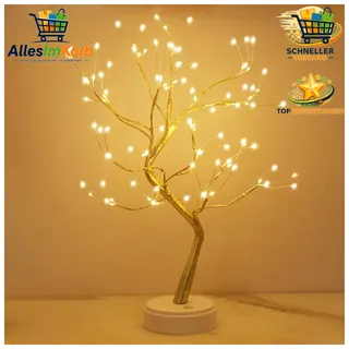 kinamy LED Baum Lichter, Warmweiß Verstellbare Äste, Dekobaum Belichtet Baumbeleuchtung Innen Deko