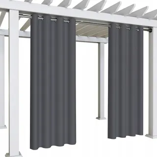 OEM Wasserdichter Gartenvorhang 155x200 Mit Ösen Graphit Terrasse, 1 Stück.