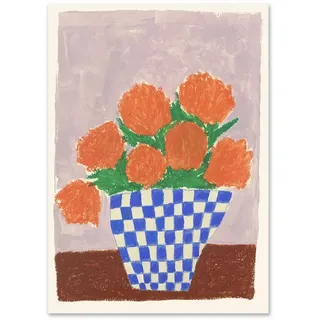 The Poster Club - Orange Flowers von Carla Llanos, 30 x 40 cm