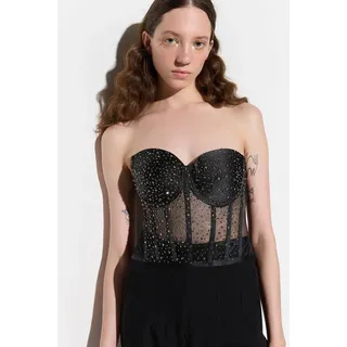 No Matter What Crop-Top Crop-Corset-Bustier schwarz M