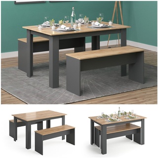 Vicco Tischgruppe Sitzgruppe Esszimmer Sentio Esstisch Küche Tisch Anthrazit