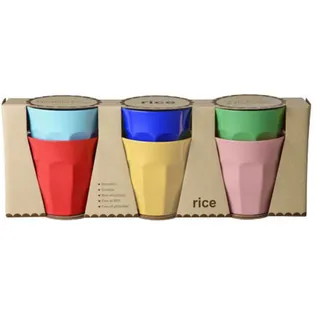 RICE Medium Melaminbecher-Set (6er-Pack), 6x 250 ml
