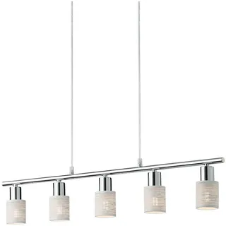 Redo 04-509 - Hängeleuchte am Kabel VERTIGO 5xE14/28W/230V glänzender Chrom/weiß - Weiß/Chrom glänzend