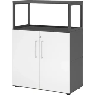 bümö flexi Aktenschrank 80 x 40 x 180 grau/weiß