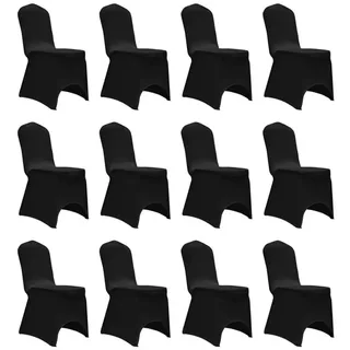 furnicato Hussen-Set Stuhlhussen Schwarz bis 100 cm Höhe, 12er Set, Polyester mit schwarz