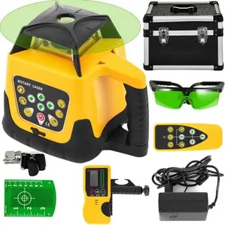 Vevor Professional Rotationslaser Grüne Licht max. Arbeitsbereich 500 m, 360 Rotary Laser Wasser- und staubdicht au_enbereich Arbeitszeit 20 Stunden