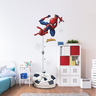 ROOMMATES RMK5168GC Spider-Man Riesenmesslatte zum Abziehen und Aufkleben, Schwarz, Rot, Gelb, Orange, Blau, Grau