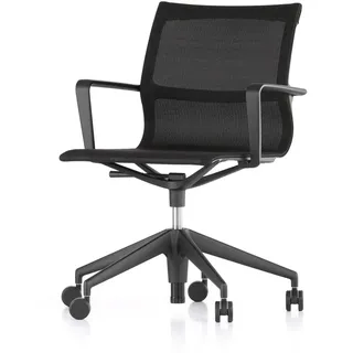 Vitra - Physix Studio Bürodrehstuhl, Bezug TrioKnit black pearl, Rahmen tiefschwarz, weiche Rollen