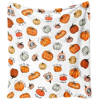 Yiyhuxf Herbst - Kürbisdecke, Thanksgiving-Decken, gebranntes Orange, Überwurf, Erntedankfest, Flanell-Fleece, Überwurfdecke für Zuhause, Wohnzimmer, Couch, Bett, Stuhl