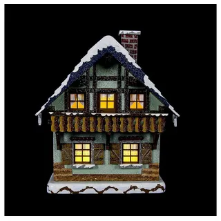 Hubrig Volkskunst GmbH Winterkinder Winterhaus Balkon 14 cm mehrfarbig elektrisch beleuchtet