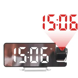 Rrlihjgu Projektionsuhr,Deckenprojektion Digitale Uhr | Temperaturanzeige Automatische Abdunklung Intelligenter Timer für Schlafzimmer Wohnzimmer Schreibtisch