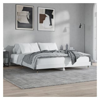 vidaXL Bett Bettgestell Weiß 160x200 cm Holzwerkstoff weiß