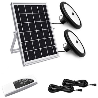 Fine Life Pro LED Solarleuchte, Solar Lampe Outdoor mit 5M Kabel, Tageslichtweiß, Extra-warmweiB, 12W Solar-Doppellampe LED Außen-Deckenleuchte Solar Pendelleuchte schwarz