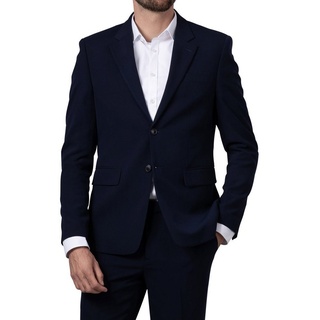 Hirschthal Anzugsakko Herren 2-Knopf Sakko oder Business Anzug mit Anzughose, Regular-Fit (Sakko und Hose in verschiedenen Größen kombinierbar) in klassischem Design, mit Kleidersack blau 60