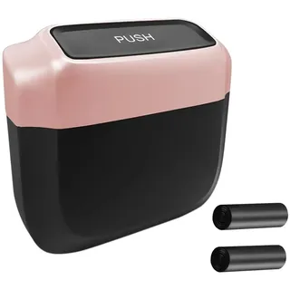 JNNJ Mini Auto Mülleimer, Tragbare Mini Autoabfalleimer, Auto Mini-Mülleimer Mit Deckel, Plastik Auto Mini Mülleimer, Multifunktionaler Auto-Mülleimer Für Büro(Rosa)