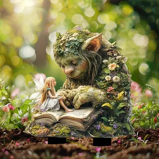 Generisch Gartendeko Troll Figur, Gartenstecker, Gartenm Dekostecker Märchenhafter Troll, dekorative Skulpturen für Garten und Terrasse, Lustige Gartenfigure Baumstecker, wetterfeste Gartenornamente