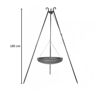 Schwenkgrill VIKING hängende Feuerschale Höhe 185cm Ø70cm Dreibeingrill Feuer