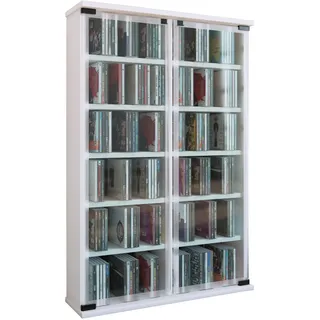 VCM CD-Regal 60 x 18 x 92 cm Weiß