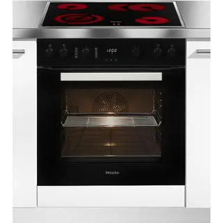 MIELE Elektro-Herd-Set "H2455E OBSW mit KM 6003 LPT", Energieeffizienz: A+ (A+++-D), schwarz (obsidianschwarz), Herdsets, Herd-Set - Kombination aus Herd und flexibel nutzbarem Kochfeld