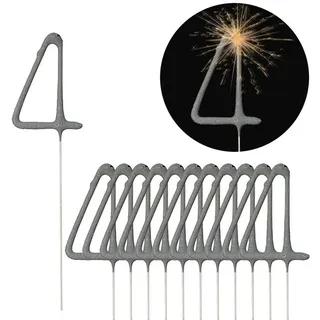 CEPEWA Geburtstagskerze Wunderkerze Zahl Vier 12er Set Brenndauer 30-35 sek. Sternsprüher
