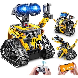 autolock RC-Roboter Technik Ferngesteuert Roboter,3-in-1 Roboticset,Bauspielzeug, mit App-Fernsteuerung,Wall-Roboter/Technik-Roboter/Mech Dinosaurier gelb