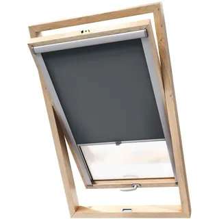 Stylo Verdunkelungsrollo für Dachfenster – für FAKRO-Fenster - 100% Verdunkelung - Aluminium für FAKRO-Fenster – Thermoisolierung – Mechanismus – Sonnenschutz FAKRO 55/78 Graphit