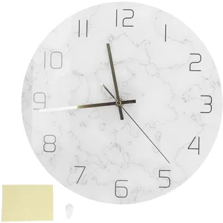 Moderne Marmor-wanduhr Aus Acrylglas Mit Uv-druck – Elegante Wohnzimmerdekoration
