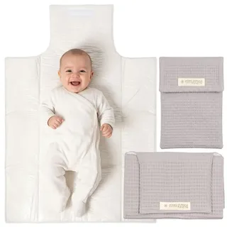 MIMUSELINA | Set mit tragbarer Wickelunterlage Unterwegs und Wickeltasche | Wasserdicht, Faltbar und aus 100% OEKO-TEX Baumwolle | Baby-Zubehör für unterwegs oder auf Reisen