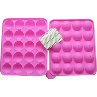 Silikon-form Für Cake Pops – 20 Runde Vertiefungen, Hitzebeständig Von -40 °c Bis +230 °c, Spülmaschinenfest, Ideal Für Gebäck, Bonbons Und Festliche Dekorationen