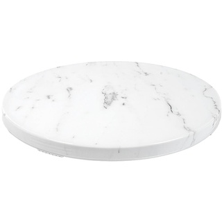 Buffettablett 'Asami Ware', Ø 32 x 1,7 cm, Kunstleder, weißer Marmor, Melamin