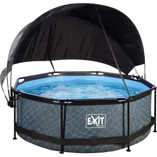 EXIT TOYS Stone Pool 244 x 76 cm inkl. Filterpumpe und Sonnensegel