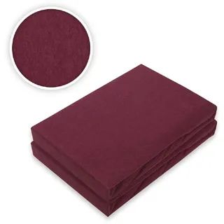 EXKLUSIV HEIMTEXTIL Doppelpack Marke Jersey Spannbettlaken 60 x 120 - 70 x 140 cm Bordeaux