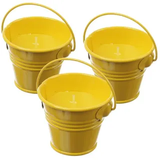 MARELIDA Duftkerzen Citronella Garten Balkon Outdoorkerzen im Metalleimer 3St.