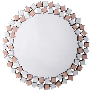 Mid.you Wandspiegel, Silber, Roségold, Metall, Glas, Holzwerkstoff, rund, 80x80x1.6 cm, Spiegel, Wandspiegel